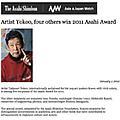 Artist Yokoo, four others win 2011 Asahi Award