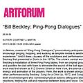 Bill Beckley: Ping-Pong Dialogues